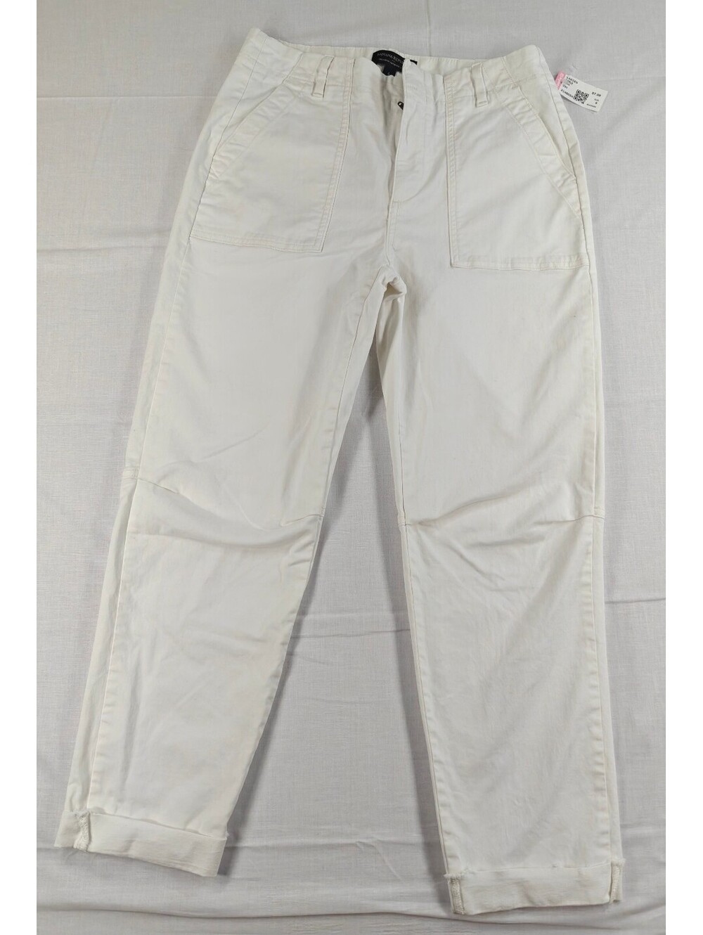 Banana Republic Girlfriend Authentic Chino Pants Women’s 6 Ivory White Cuffed